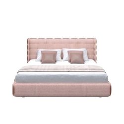 Elegant Upholstered Bed with Tufted Headboard