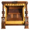 Luxury Ornate Carved Wood Four Poster Canopy Bed Classic Design
