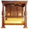 Hand Carved Solid Wood Canopy Bedframe