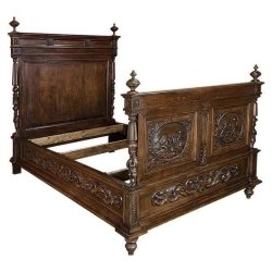 Luxury Hand Carved Solid Wood Bed Frame Classic Style