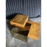 Mulyoharjo 1980s Paul Evan Style Brass Plate and Mahogany Wood Cocktail Table Furniture Supplier