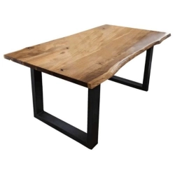 Mulyoharjo Furniture Monkey Pod Wood Slab Dining Table 1379