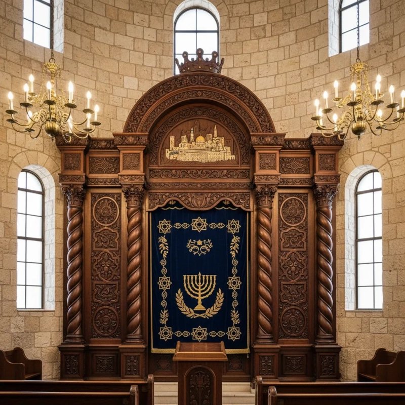 Synagogue Exclusive Design with Natural Teak Finish Synagogue Exclusive Design with Natural Teak Finish