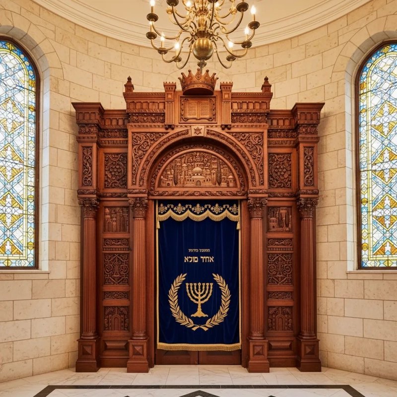 Synagogue Exclusive Design with Natural Teak Finish Synagogue Exclusive Design with Natural Teak Finish