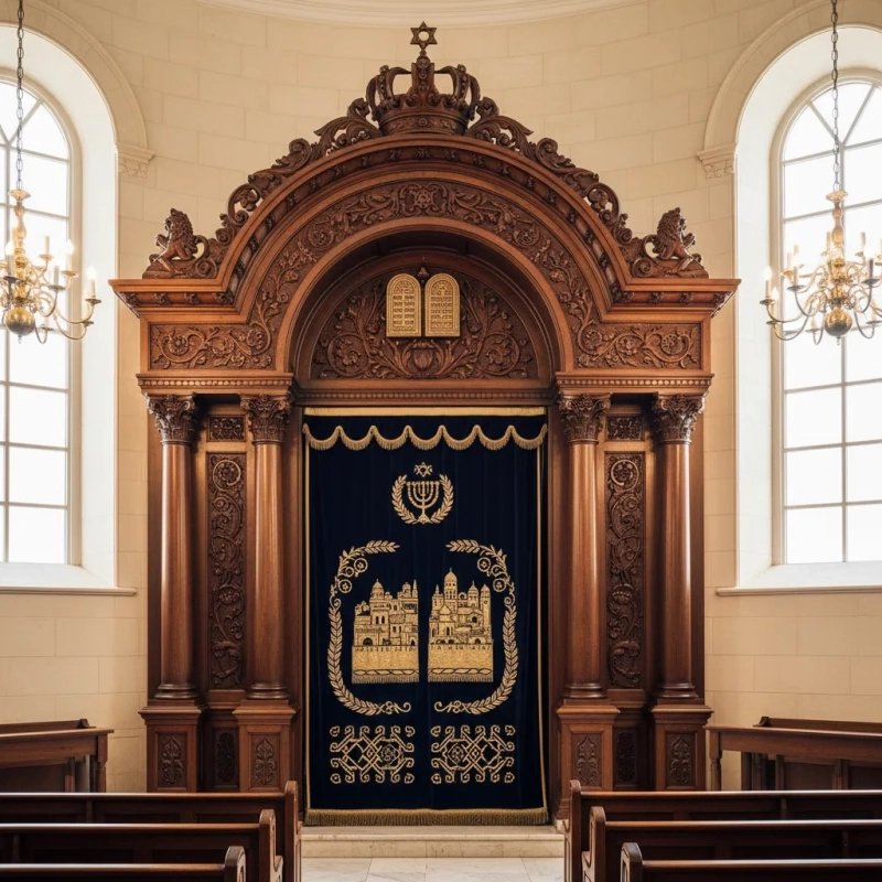 Synagogue Exclusive Design with Natural Teak Finish Synagogue Exclusive Design with Natural Teak Finish