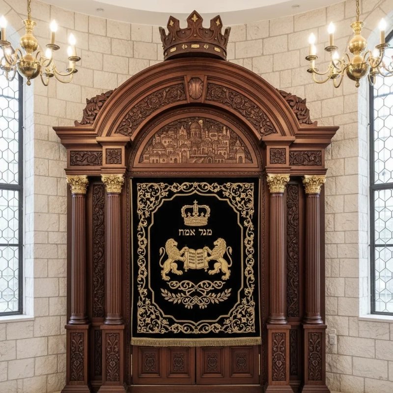 Aron Kodesh Luxury Solid Wood Design for Synagogue and Temple Aron Kodesh Luxury Solid Wood Design for Synagogue and Temple