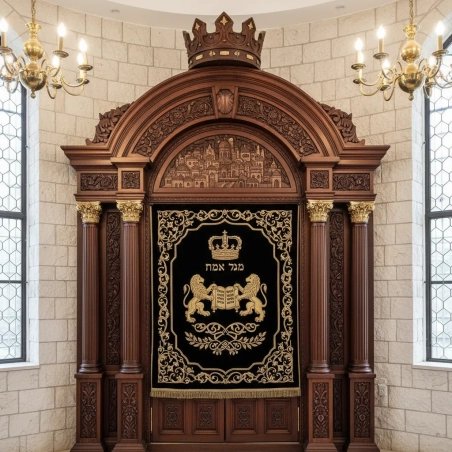 Aron Kodesh Luxury Solid Wood Design for Synagogue and Temple