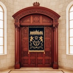 Aron Kodesh Luxury Solid Wood Design for Synagogue and Temple