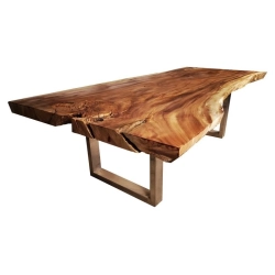 Mulyoharjo Furniture Monkey Pod Slab Dining Table 1406