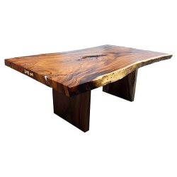 Mulyoharjo Furniture Monkey Pod Wood Slab Dining Table 1407