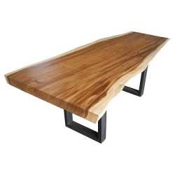 Mulyoharjo Furniture Monkey Pod Wood Slab Dining Table 1409