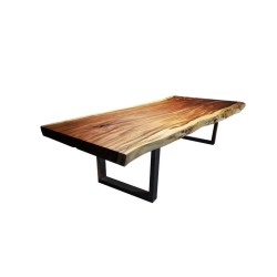 Mulyoharjo Furniture Monkey Pod Wood Slab Dining Table 1410