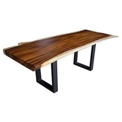 Mulyoharjo Furniture Monkey Pod Wood Slab Dining Table 1412