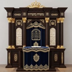 Premium Handcrafted Aron Kodesh Majestic Synagogue Holy Ark Exquisite Solid Wood Jewish Furniture by Expert Manufacturers