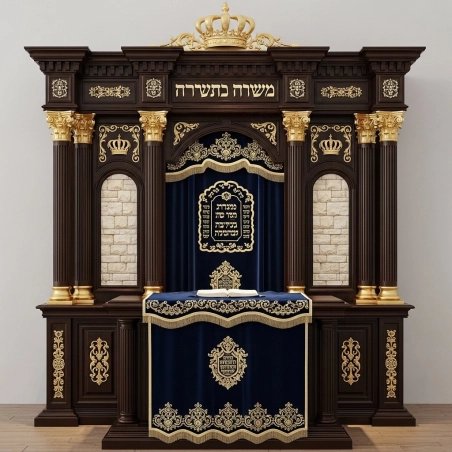 Premium Handcrafted Aron Kodesh Majestic Synagogue Holy Ark Exquisite Solid Wood Jewish Furniture by Expert Manufacturers