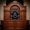 Premium Handcrafted Aron Kodesh - Solid Wood Synagogue Ark with Royal Velvet & Crown - Expertly Manufactured Shul Furniture