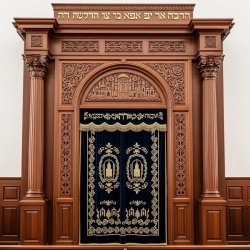 Exquisite Hand-Carved Hardwood Aron Kodesh Synagogue Ark Premium Manufacturer Quality Torah Shrine