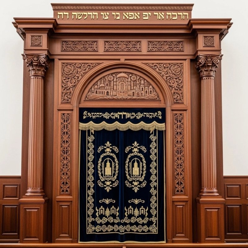 Exquisite Hand-Carved Hardwood Aron Kodesh Synagogue Ark Premium Manufacturer Quality Torah Shrine Exquisite Hand-Carved Hardwood Aron Kodesh Synagogue Ark Premium Manufacturer Quality Torah Shrine