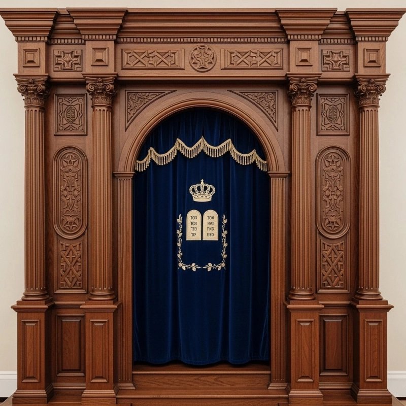 Masterfully Hand-Carved Aron Kodesh Solid Wood Synagogue Ark Exquisite Traditional Religious Furniture by Leading Manufacturer Masterfully Hand-Carved Aron Kodesh Solid Wood Synagogue Ark Exquisite Traditional Religious Furniture by Leading Manufacturer