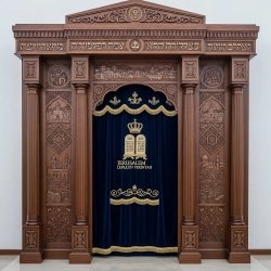 Exquisite Handcrafted Aron Kodesh Holy Ark, Premium Solid Wood Synagogue Furniture by Leading Manufacturer for Spiritual Spaces