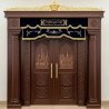 Handcrafted Solid Wood Aron Kodesh, Synagogue Holy Ark with Jerusalem Carvings, Velvet Parochet, Premium Quality Manufacturing