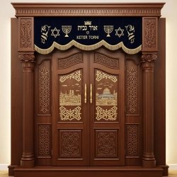 Exquisite Aron Kodesh Holy Ark: Premium Handcrafted Wooden Torah Cabinet for Synagogues by Leading Furniture Manufacturer