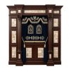 Exquisite Handcrafted Aron Kodesh Premium Synagogue Furniture with Deep Blue Velvet & Stone Inlays Trusted Holy Ark Manufacturer