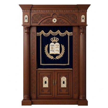 Premium Handcrafted Wooden Aron Kodesh Holy Ark by Expert Furniture Manufacturer, Ornate Synagogue Cabinetry, Superior Quality