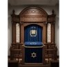 Exquisite Handcrafted Aron Kodesh Synagogue Furniture by Premier Manufacturer - Solid Wood & Royal Blue Velvet Holy Ark