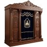 Exquisite Hand-Carved Solid Hardwood Aron Kodesh Deep Blue Velvet Synagogue Ark Mastercrafted Religious Furniture Supplier