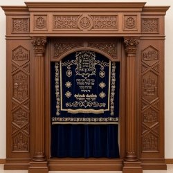 Exquisite Hand-Carved Aron Kodesh - Premium Solid Wood Synagogue Ark by Expert Artisans - Unparalleled Manufacturing Quality