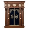 Exquisite Handcrafted Aron Kodesh Synagogue Ark - Premium Solid Wood, Ornate Carvings, Blue Velvet, Expertly Manufactured