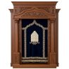 Artisan Crafted Solid Wood Aron Kodesh Synagogue Holy Ark with Velvet & Gold Embroidery Premium Furniture Manufacturer Quality