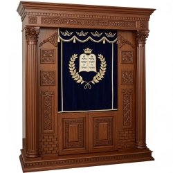 Exquisite Handcrafted Aron Kodesh Holy Ark, Traditional Synagogue Furniture by Premium Manufacturer, Solid Wood Construction