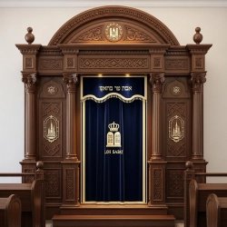 Mastercrafted Hardwood Aron Kodesh Exquisite Synagogue Furniture by Premier Manufacturer Hand-Carved Religious Ark