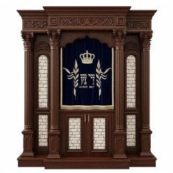 Exquisite Handcrafted Solid Wood Aron Kodesh Synagogue Ark Ornate Carved Religious Furniture Premium Manufacturing Quality