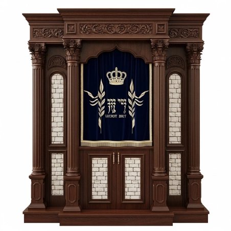 Exquisite Handcrafted Solid Wood Aron Kodesh Synagogue Ark Ornate Carved Religious Furniture Premium Manufacturing Quality