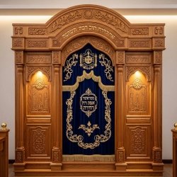 Exquisite Handcrafted Aron Kodesh, Solid Wood Synagogue Ark, Artisanal Holy Ark Furniture Manufacturer & Supplier