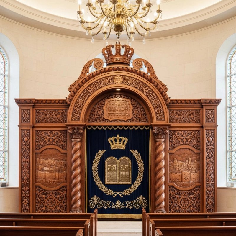 Luxury Handcrafted Aron Kodesh Synagogue Holy Ark, Premium Wood Pulpit Furniture by Leading Manufacturer & Supplier Luxury Handcrafted Aron Kodesh Synagogue Holy Ark, Premium Wood Pulpit Furniture by Leading Manufacturer & Supplier