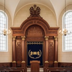 Masterfully Handcrafted Solid Wood Aron Kodesh Premium Synagogue Sanctuary Furniture by Expert Manufacturer
