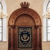 Premium Handcrafted Aron Kodesh Synagogue Furniture - Exquisite Wood Carving & Velvet Parochet by Leading Manufacturer