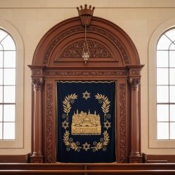 Exquisite Hand-Carved Aron Kodesh by Premier Furniture Manufacturer, Classic Synagogue Holy Ark, Superior Wood Craftsmanship