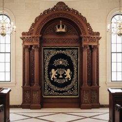 Grand Hand-Carved Aron Kodesh, Premium Synagogue Ark, Exquisite Woodcraft by Leading Manufacturer & Supplier
