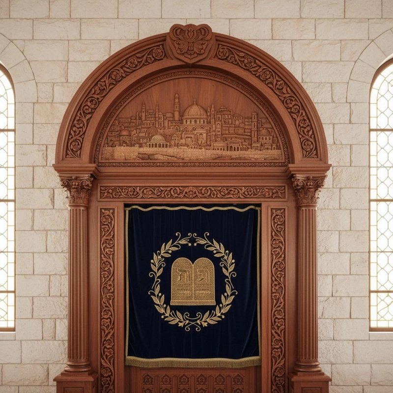 Exquisite Solid Wood Aron Kodesh Handcrafted Synagogue Holy Ark Furniture Premium Manufacturer Quality Exquisite Solid Wood Aron Kodesh Handcrafted Synagogue Holy Ark Furniture Premium Manufacturer Quality