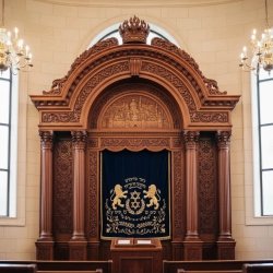 Artisanal Carved Hardwood Aron Kodesh, Premium Synagogue Holy Ark by Expert Furniture Manufacturer, Bespoke Sacred Furnishing