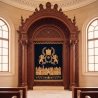 Ornate Hand-Carved Aron Kodesh Synagogue Furniture, Exquisite Hardwood Sanctuary Ark by Premium Manufacturer
