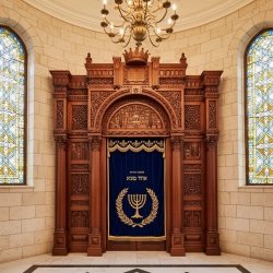 Premium Hand-Carved Hardwood Aron Kodesh for Synagogues - Exquisite Supplier of Sacred Jewish Furniture by Master Artisans