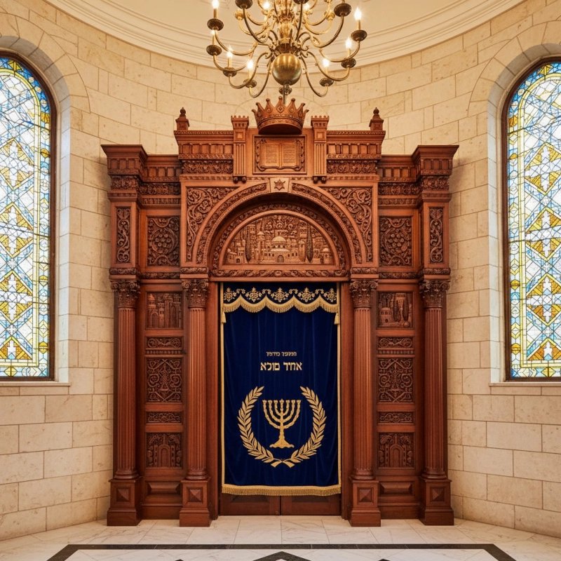 Premium Hand-Carved Hardwood Aron Kodesh for Synagogues - Exquisite Supplier of Sacred Jewish Furniture by Master Artisans Premium Hand-Carved Hardwood Aron Kodesh for Synagogues - Exquisite Supplier of Sacred Jewish Furniture by Master Artisans