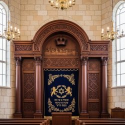 Exquisite Hand-Carved Solid Wood Aron Kodesh - Premium Synagogue Furniture, Master Crafted by Leading Manufacturer & Supplier