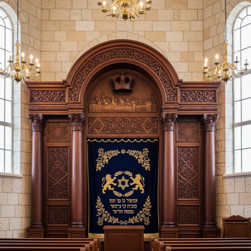 Exquisite Hand-Carved Solid Wood Aron Kodesh - Premium Synagogue Furniture, Master Crafted by Leading Manufacturer & Supplier Exquisite Hand-Carved Solid Wood Aron Kodesh - Premium Synagogue Furniture, Master Crafted by Leading Manufacturer & Supplier